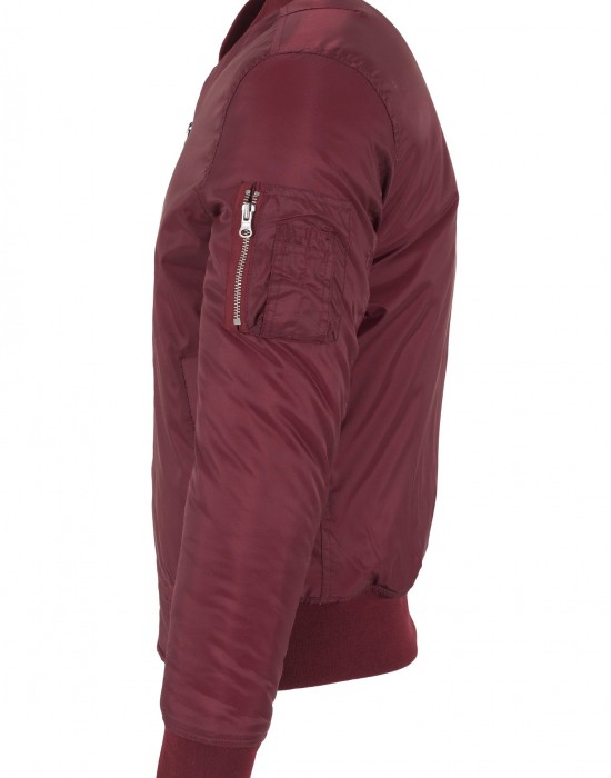 Мъжко яке тип бомбър Urban Classics burgundy в бордо