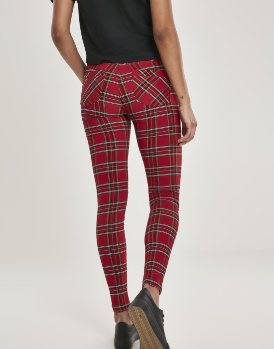 Дамски кариран панталон Urban Classics Ladies Skinny Tartan Pants 