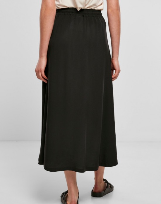 Дамска пола в черен цвят Urban Classics Viscose Midi 