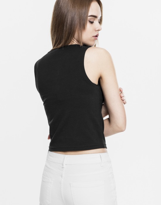 Дамски потник в черен цвят Urban Classics Ladies Lace Up Cropped Top black 