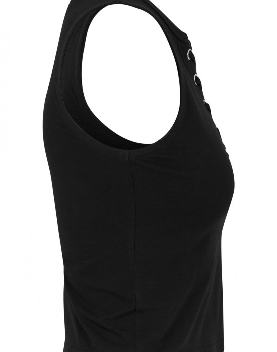 Дамски потник в черен цвят Urban Classics Ladies Lace Up Cropped Top black 