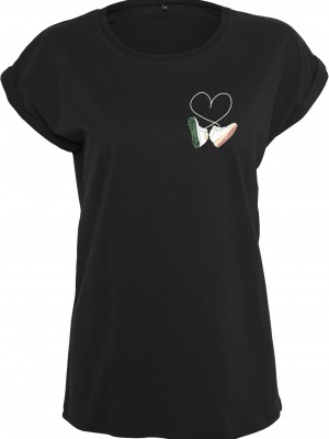Дамска тениска в черен цвят Mister Tee Kicks Love EMB