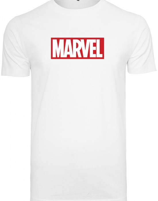 Мъжка тениска MERCHCODE Marvel Logo в бял цвят