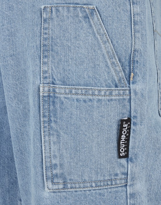 Мъжки къси дънкови панталони в син цвят Southpole Denim Shorts mid blue 