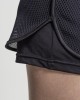 Дамски двуслойни мрежести къси панталони в черно Urban Classics Ladies Double Layer Mesh Shorts