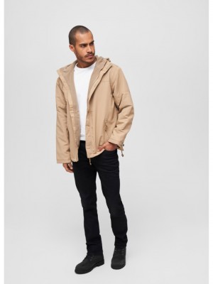 Мъжко яке - ветровка в цвят камел Brandit Windbreaker Frontzip camel 