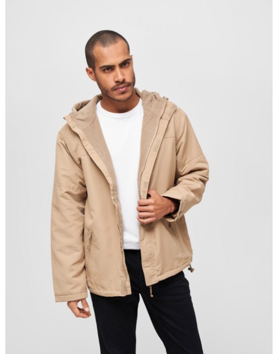 Мъжко яке - ветровка в цвят камел Brandit Windbreaker Frontzip camel 