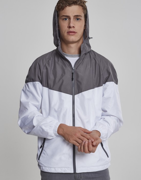 Мъжко спортно яке Urban Classics в сиво и бяло