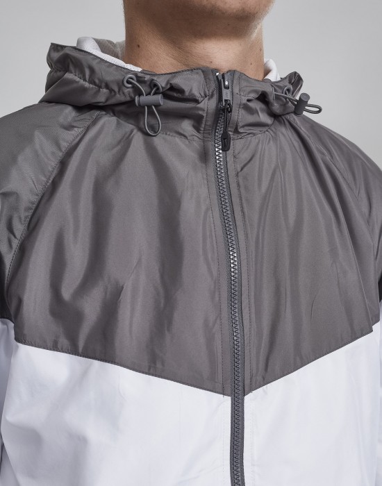 Мъжко спортно яке Urban Classics в сиво и бяло