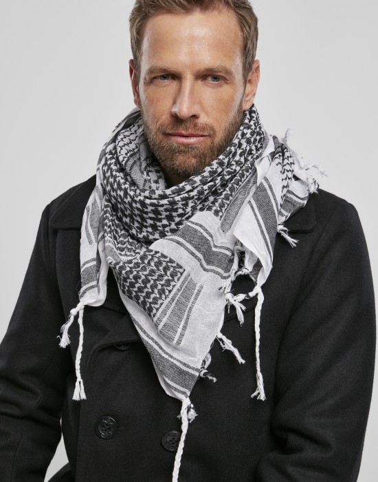 Шал в бяло и черно Brandit Shemag Scarf white/black 