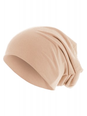 Бийни шапка в пастелно бежов цвят MSTRDS Pastel Jersey Beanie 