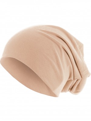 Бийни шапка в пастелно бежов цвят MSTRDS Pastel Jersey Beanie 