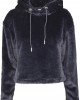 Дамски плюшен суичър Urban Classics в черен цвят