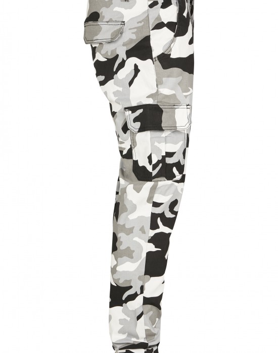 Мъжки панталон в сив камуфлаж Urban Classics snow camo