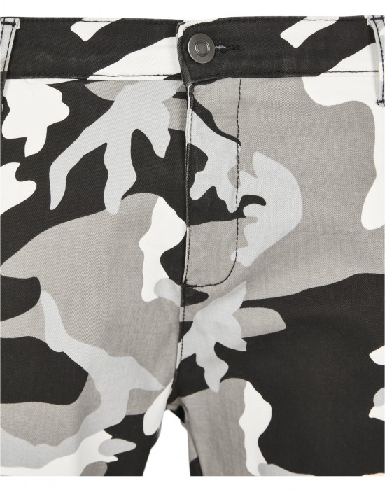 Мъжки панталон в сив камуфлаж Urban Classics snow camo