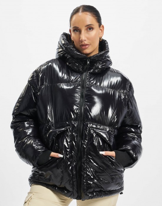 Зимно широко яке в черен цвят UNISEX DEF Jacket Shiny