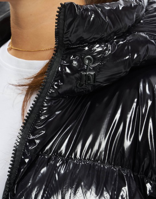 Зимно широко яке в черен цвят UNISEX DEF Jacket Shiny