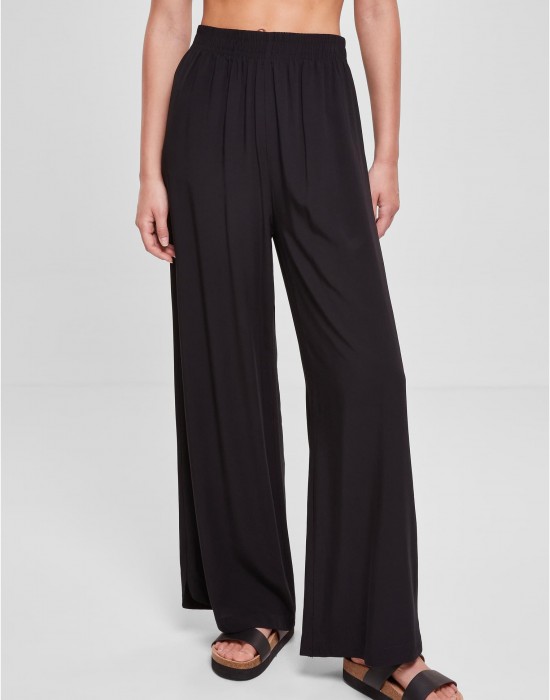 Дамски широк панталон в черен цвят Urban Classics Ladies Pants