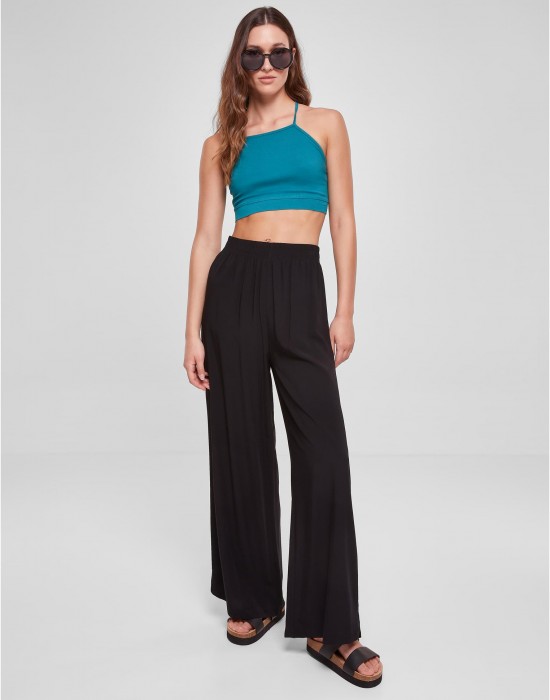 Дамски широк панталон в черен цвят Urban Classics Ladies Pants