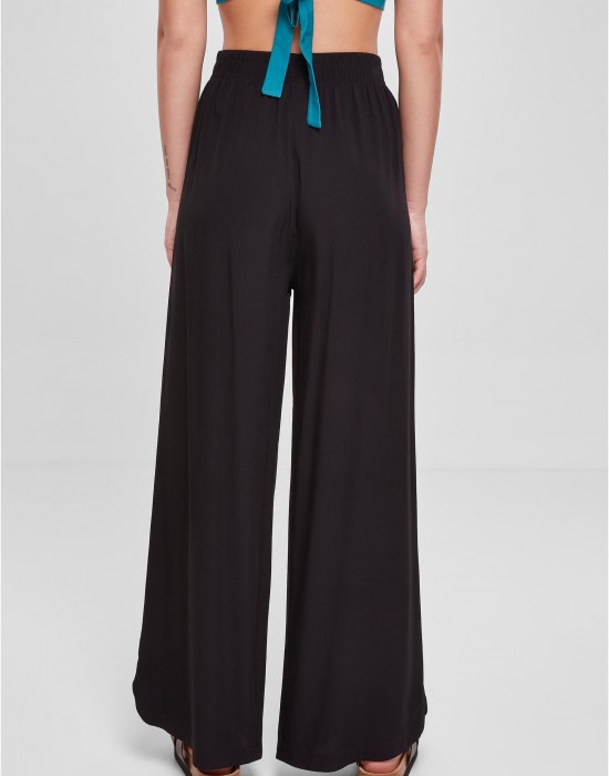 Дамски широк панталон в черен цвят Urban Classics Ladies Pants
