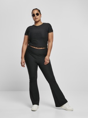 Дамска тениска с дантела в черен цвят Ladies Tee black