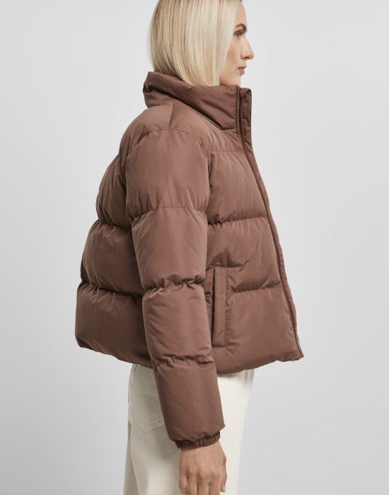 Дамско яке в кафяв цвят Urban Classics Peached Puffer