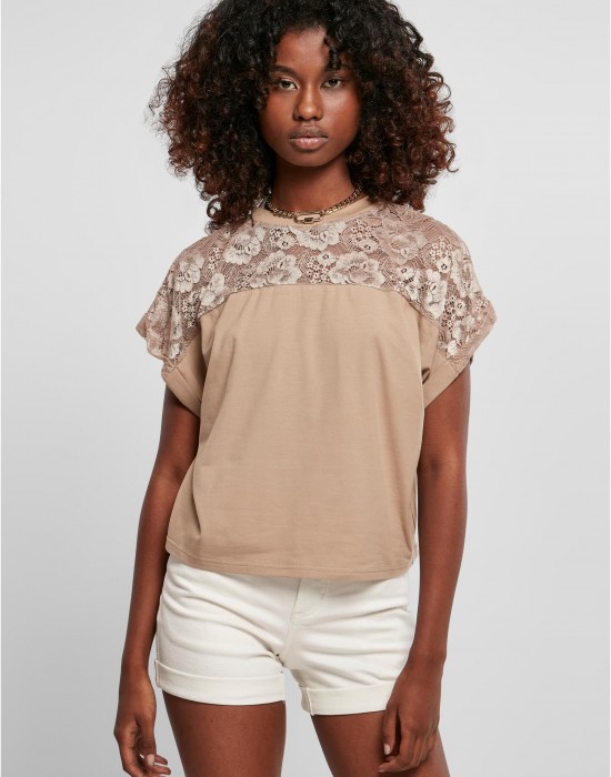 Дамска широка тениска в бежов цвят Ladies Oversized Tee