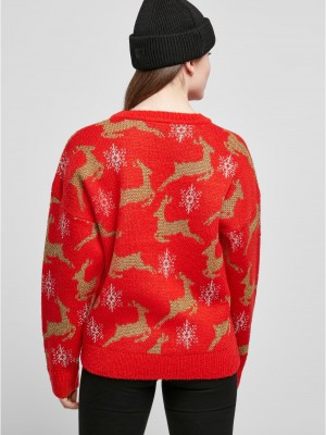 Дамски коледен пуловер в червен цвят Ladies Christmas Sweater