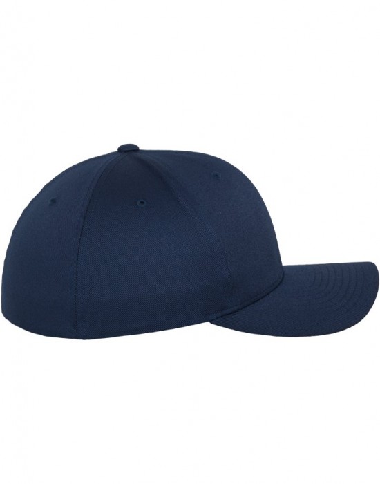 Шапка с козирка в тъмносиньо Flexfit Wooly Combed