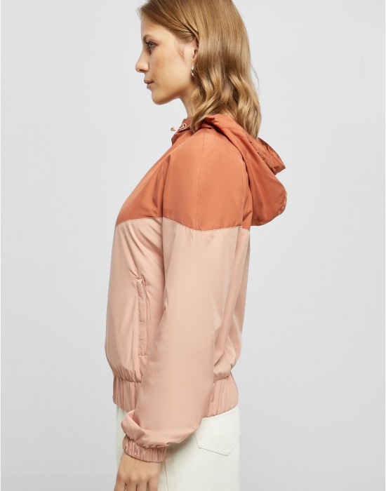 Дамска ветровка с качулка в цвят праскова Urban Classics Ladies Arrow Windbreaker