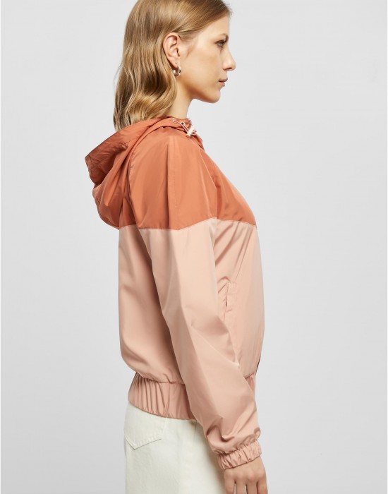 Дамска ветровка с качулка в цвят праскова Urban Classics Ladies Arrow Windbreaker
