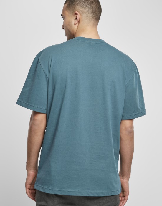 Мъжка изчистена тениска в петролно син цвят Urban Classics Tall teal 
