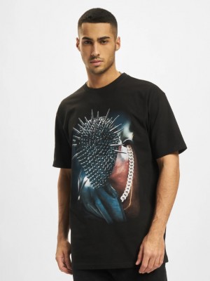Мъжка тениска в черен цвят Mister Tee Thorned Mask