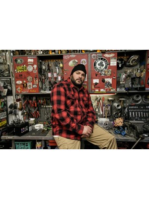 Мъжка карирана риза в червен цвят Brandit Check Shirt red/black