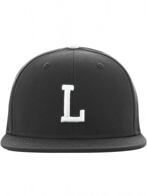 Шапка с козирка в сив и черен цвят Letter Snapback L 