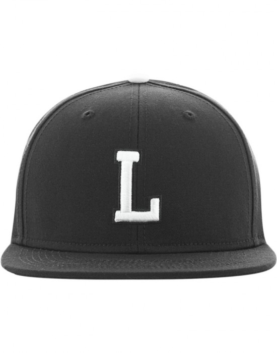 Шапка с козирка в сив и черен цвят Letter Snapback L 