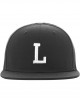 Шапка с козирка в сив и черен цвят Letter Snapback L 