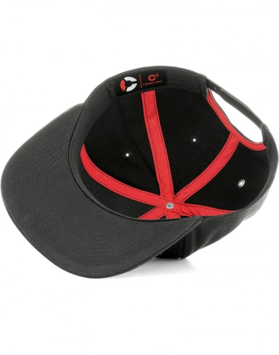 Шапка с козирка в сив и черен цвят Letter Snapback L 
