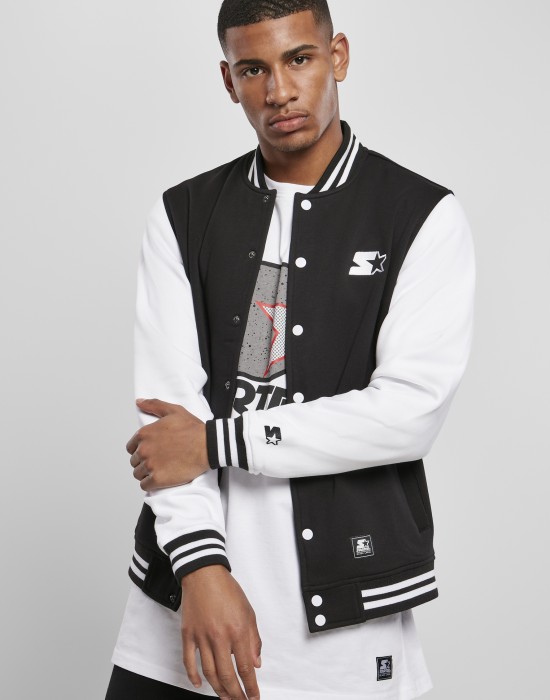Мъжко колежанско яке в черно Starter College Fleece Jacket