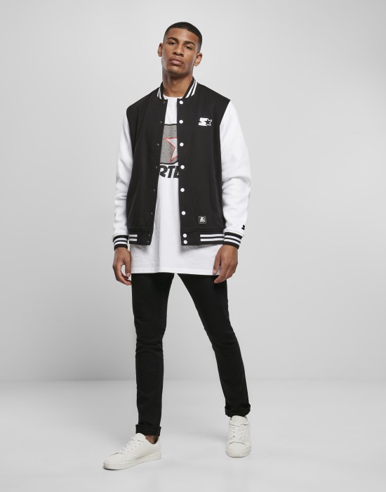 Мъжко колежанско яке в черно Starter College Fleece Jacket