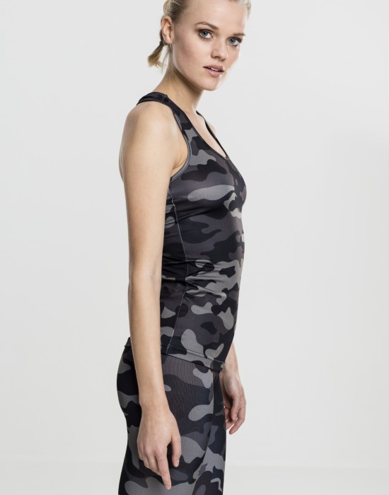 Дамски потник в тъмен камуфлаж Urban Classics Ladies Camo Top dark camo 