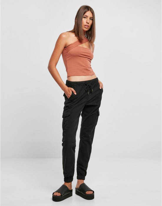 Дамски карго панталон в черен цвят Urban Classics Ladies Cargo Pants