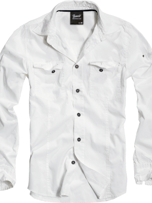Мъжка риза в бял цвят Brandit Slim Fit white