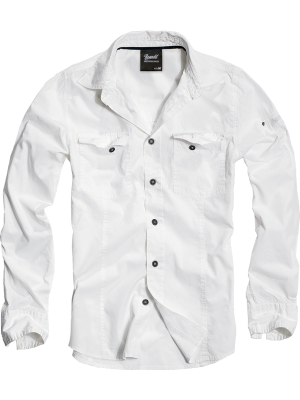 Мъжка риза в бял цвят Brandit Slim Fit white
