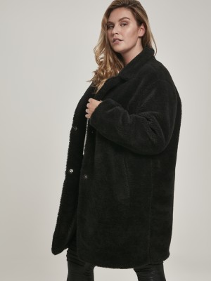 Дамско палто в черно от Urban Classics Ladies Oversized Sherpa Coat