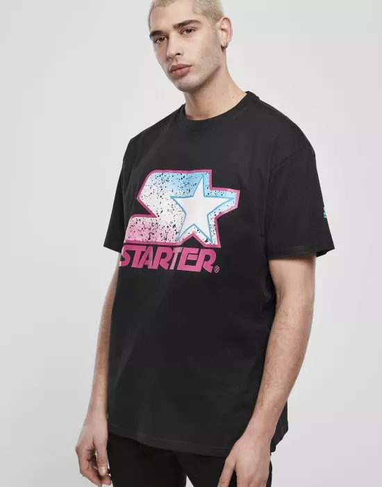 Мъжка тениска в черно и розово Starter Multicolored Logo, STARTER, Тениски - Complex.bg