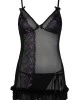 Нощница с прашки в черно Atanis, LivCo Corsetti Fashion, Нощници - Complex.bg