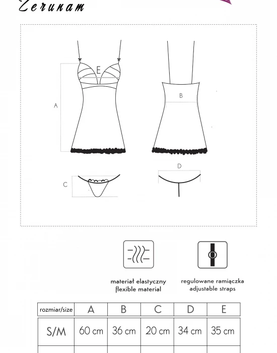 Черна секси нощница с прашки Zerunam, LivCo Corsetti Fashion, Нощници - Complex.bg