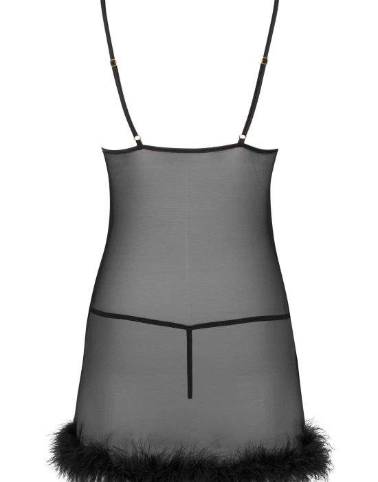 Черна секси нощница с прашки Zerunam, LivCo Corsetti Fashion, Нощници - Complex.bg