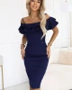 CARMEN 599-3 Елегантна миди рокля в тъмносин цвят, Numoco, Рокли - Complex.bg